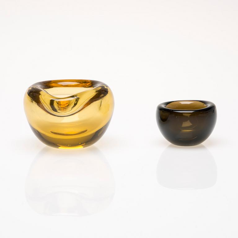 PIPKOPP OCH SKÅL, glas, signerade Tapio Wirkkala, Iittala.