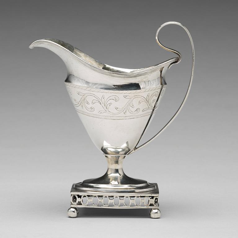 A Swedish 18th century parcel-gilt silver cream-jug, mark of Johan Henrik Frodell, Stockholm 1797.