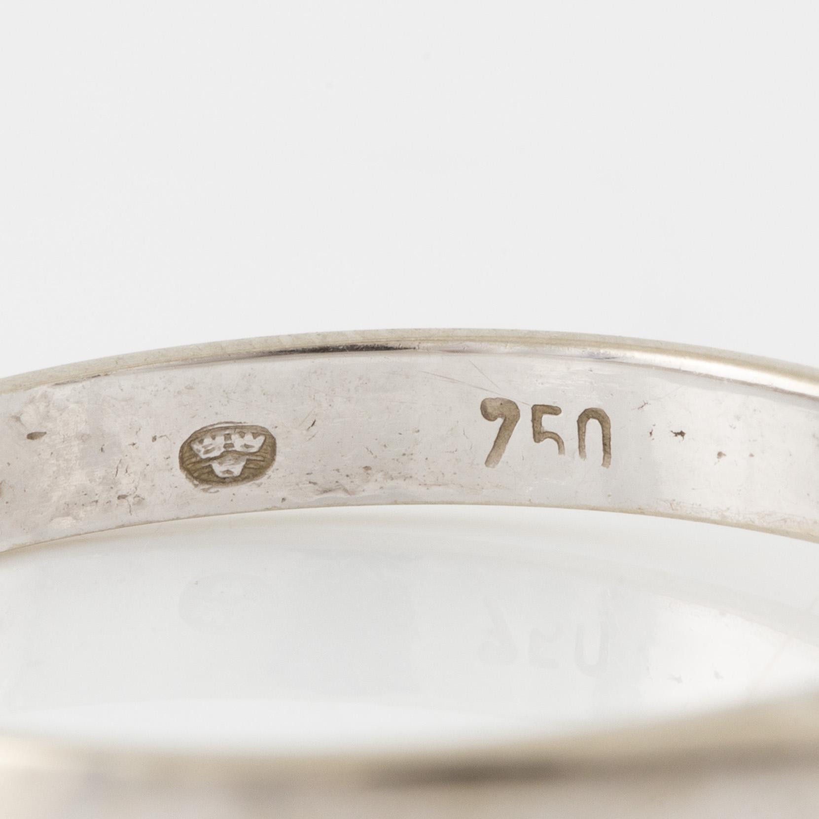 Ring, 18K vitguld med briljantslipad diamant 0.45 ct.