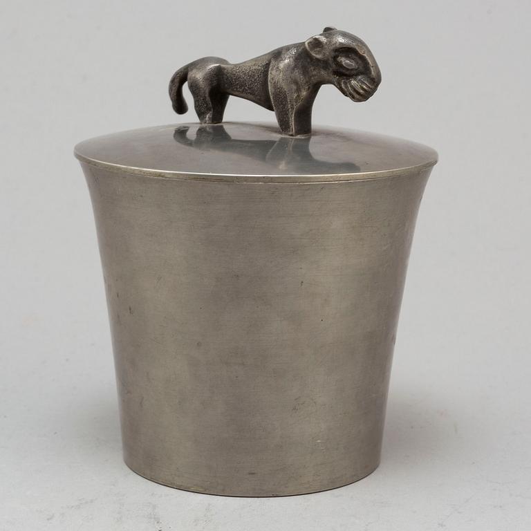 A pewter jar with cover, Firma Svenskt Tenn, 1932.