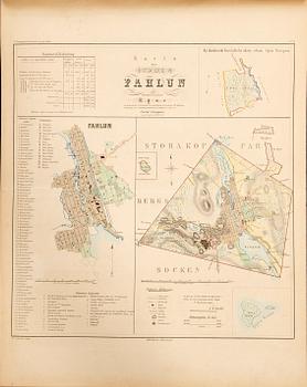 GUSTAF LJUNGGREN, Atlas öfver Sveriges städer..."  Högbergska Boktryckeriet, Stockholm 1862.