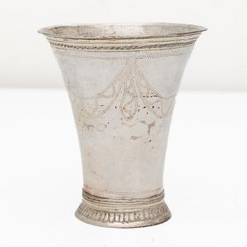 A Swedish silver beaker, mark of Nils Hoffsten, Stockholm 1796.