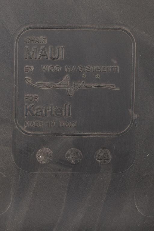 STOLAR, 3 st, "Maui", Vico Magistretti för Kartell, Italien, märkta.