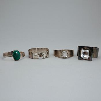 PARTI SMYCKEN, 5 stycken, silver, bland annat Sverige och Finland, 1900-talets andra hälft. Total vikt ca 315 gram.