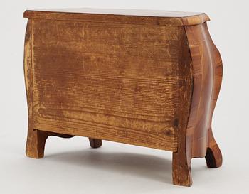 A Swedish Rococo 18th century miniature commode signed by G. Foltiern.
