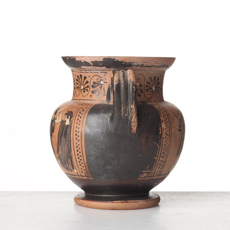 AMFORA, lergods. Attisk, svartfigurig, troligen omkring 500 f. Kr.