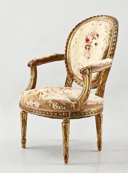 KARMSTOL, gustaviansk stil, 1800-tal.