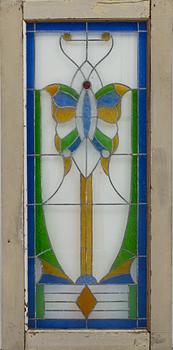 FÖNSTER, 2 st, blyinfattade, 1900-tal.