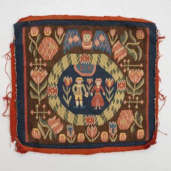 Jynne, 'The Betrothal', tapestry weave, c 53 x 55 cm. Skåne around the year 1900.