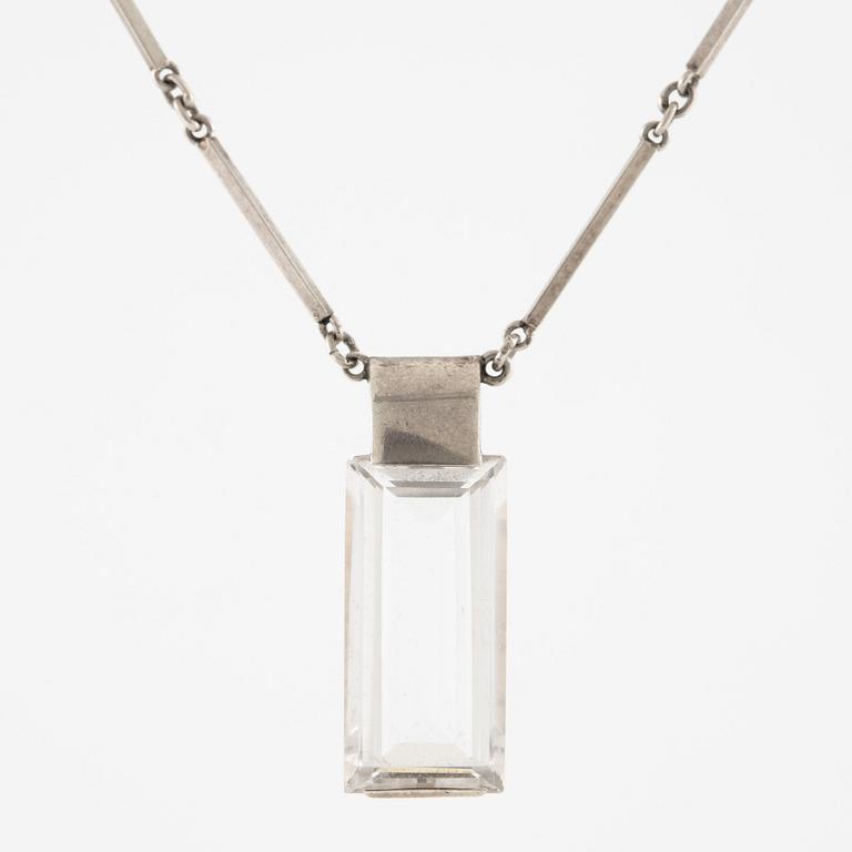 Collier, Stigbert, silver med bergkristall.