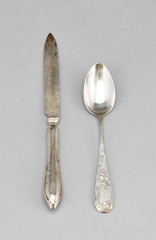 BESTICK, 24 delar, silver. Tyskland 1910/20-tal o Sverige, 1914, tot.vikt ca 420g.