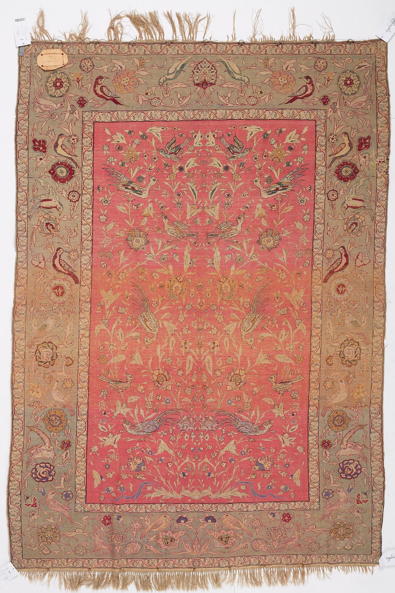 A rug, antique, silk with metal brocade, Istanbul, so called 'Koum Kapi', Ottoman empire,  ca 181,5 x 127,5 cm.