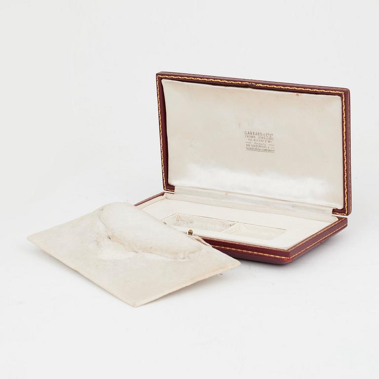 A diamond and sapphire set, probably Garrard & co. The set can be worn as a necklace, earrings, double clip or brooch.