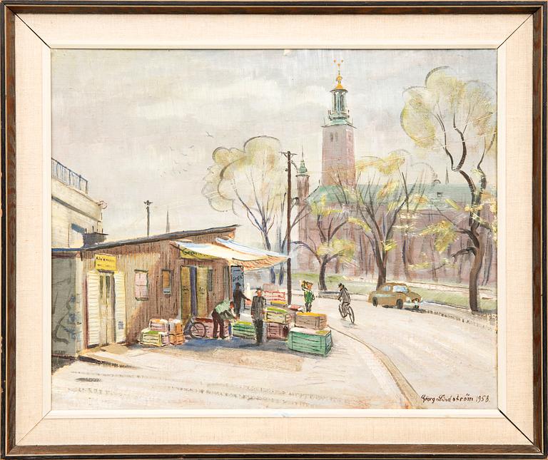 Georg Lindström, oil on panel signed and dated 1958.