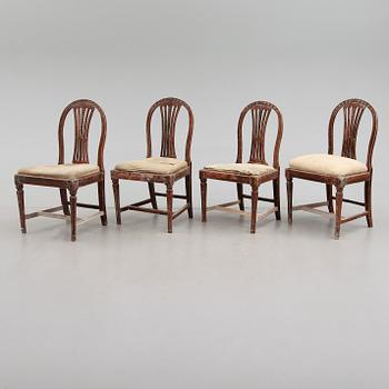 STOLAR, 4 st, gustavianska, omkring år 1800.