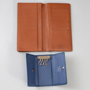 LOUIS VUITTON, a wallet and a key holder.
