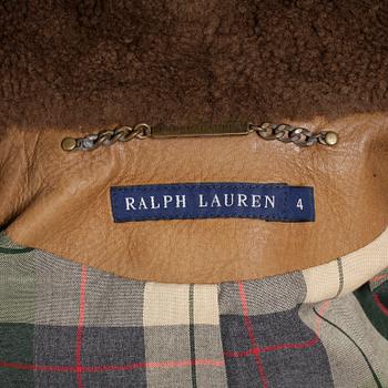 SKINNJACKA med PÄLSKRAGE , Ralph Lauren, storlek 4.