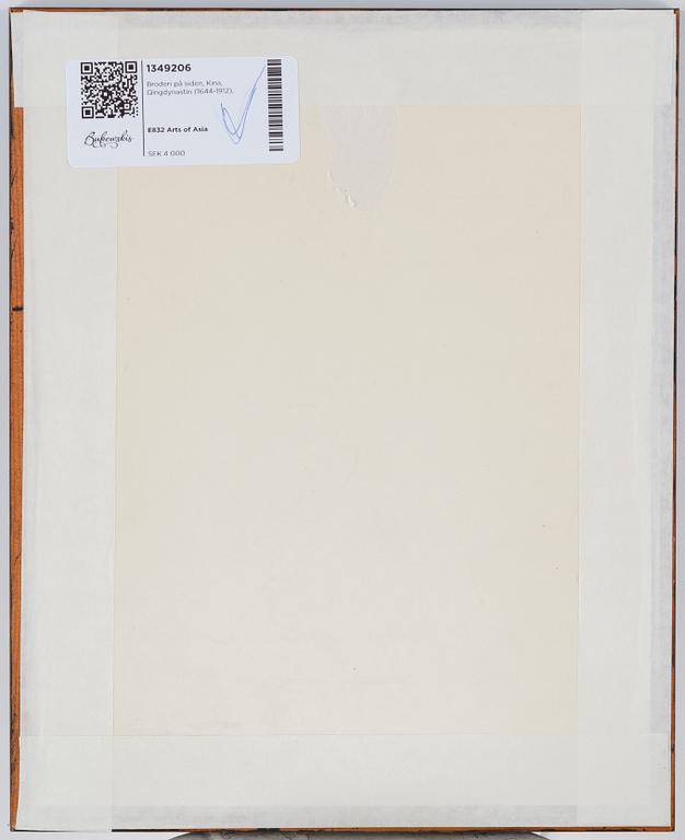 Broderi på siden, Kina, Qingdynastin (1644-1912).