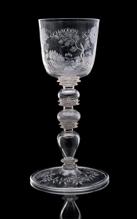 POKALGLAS. Tyskland, 1700-talets första hälft.