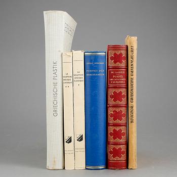 BOKPARTI OM ANTIKENS GREKLAND OCH ROM, 6 vol, bla Pompeji och Herculaneum av J. Bergman, Stockholm 1938.