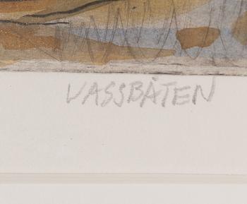 Hans Wigert, handkolorerad torrnålsetsning, signerad Hans Wigert.