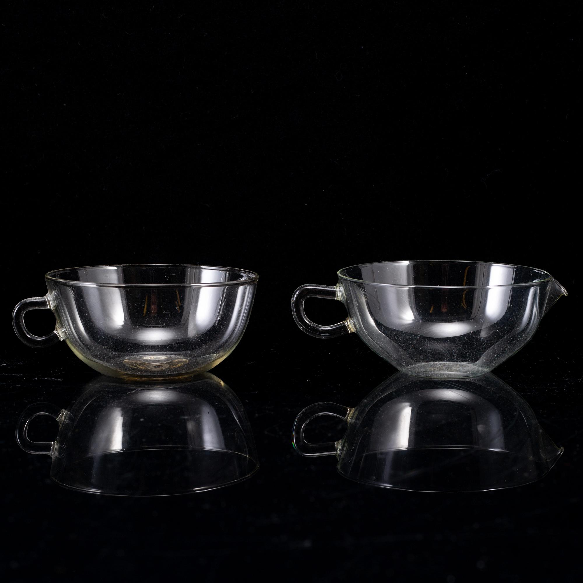 WILHELM WAGENFELD, tea service, Jenaer Glaswerke, Schott Mainz, Germany.
