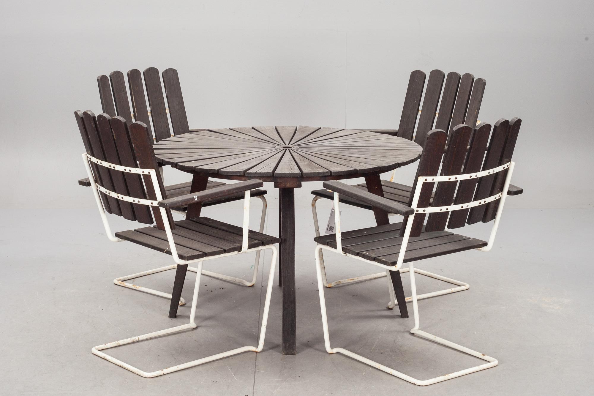 TRÄDGÅRDSMÖBLEMANG, 5 delar, 1900-tal.