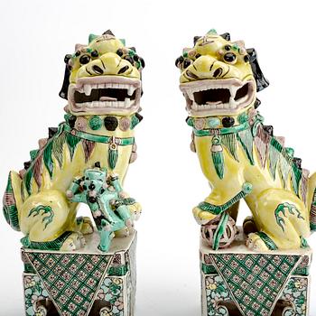 A set of two pairs of Chinese porcelain Fo-dogs.