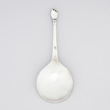 A probably Norwegian 18th century silver spoon, unidentified makers mark.