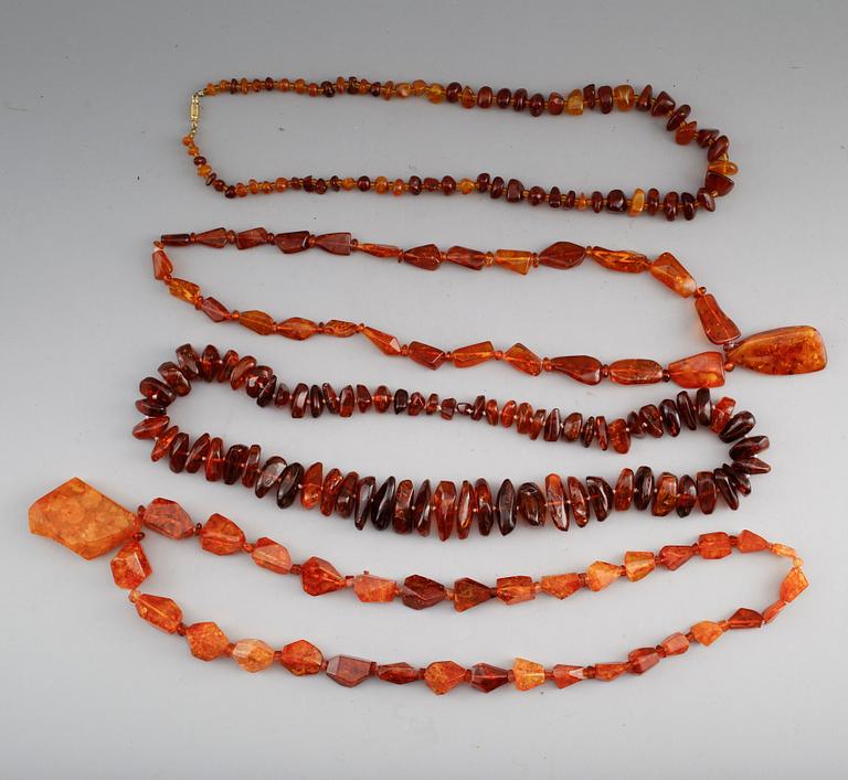 COLLIER, 4 st, bärnsten.
