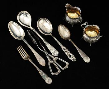 PARTI SILVER, 8 delar, bl a Magnus Aase, Norge, 1900-tal, tot v 550 g.