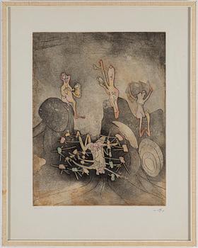 ROBERTO MATTA, aquatint etchings, 2, signed 61/85, 64/85.