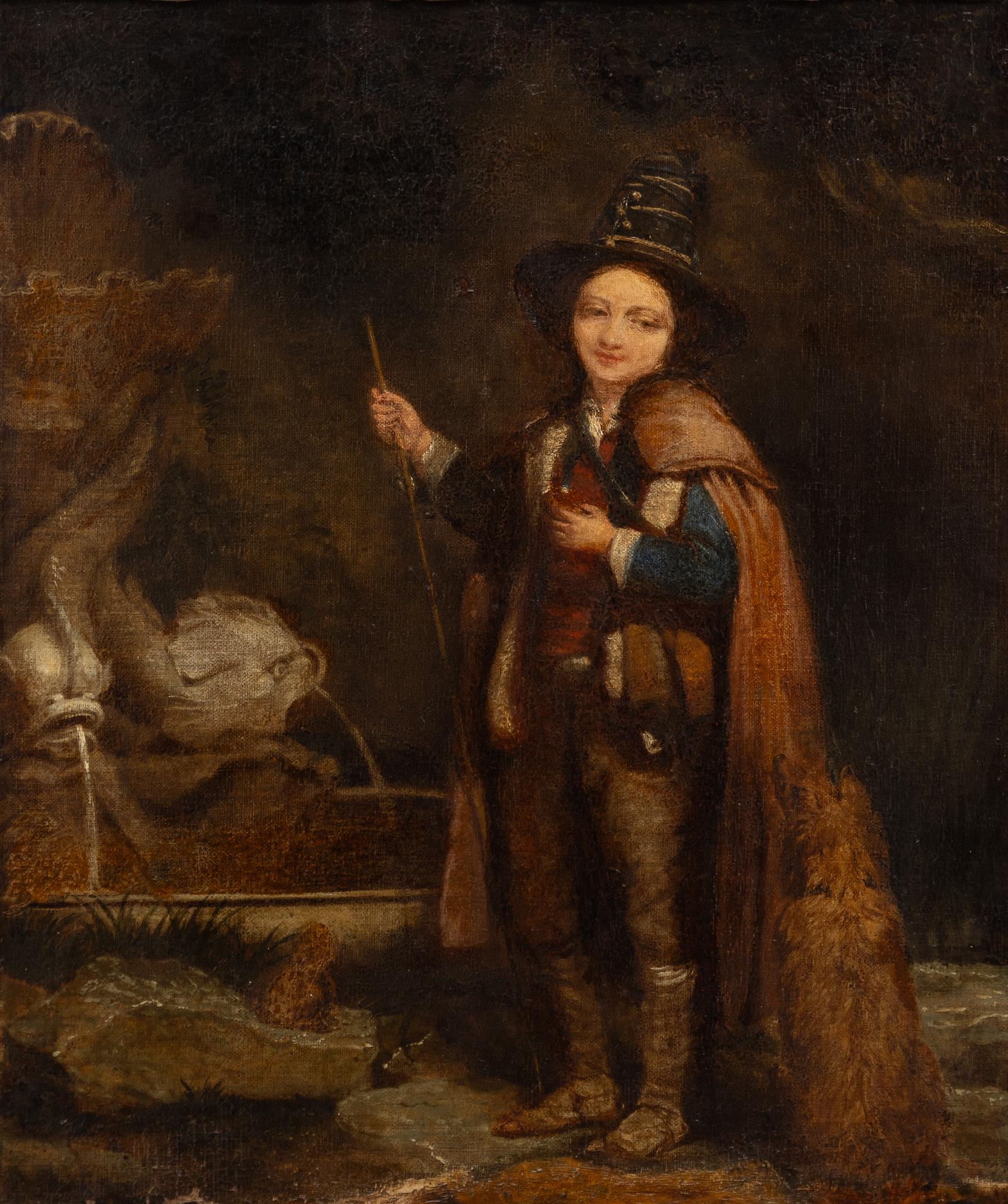 Thomas de Keyser, follower of, Translation: "Boy with dog by the fountain".