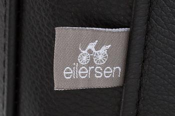LIGGFÅTÖLJ, svart skinn, modell "Control", Eilersen. 2000-tal.