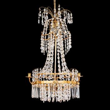 61. A late Gustavian seven-light chandelier, circa 1800.