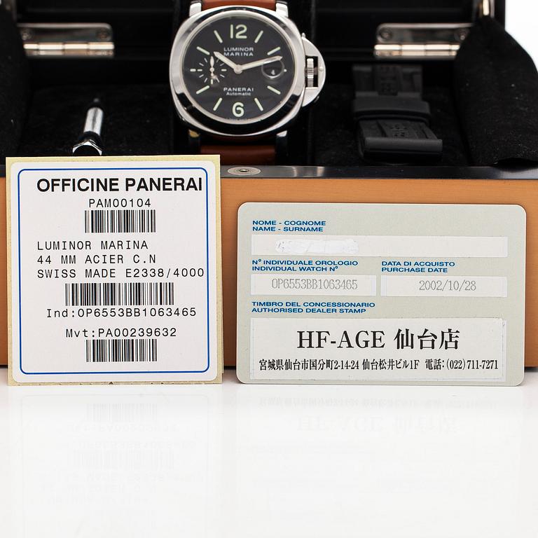 Panerai, Luminor Marina, armbandsur, 44 mm.