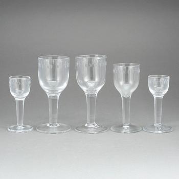 GLASSSERVIS, 36 delar, Orrefors, 1900-talets andra hälft.