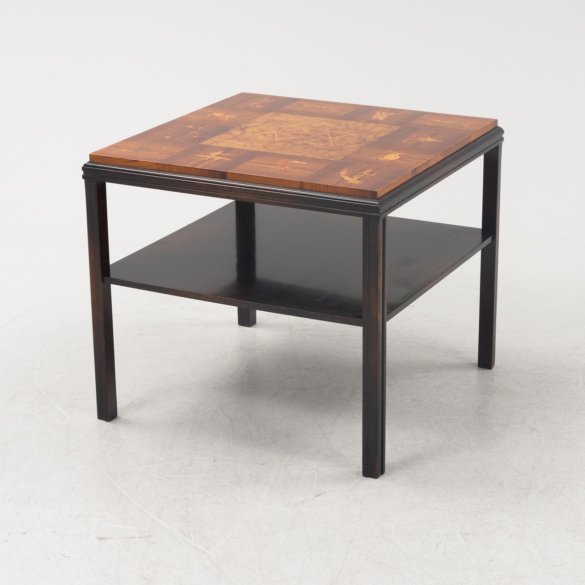 Bord, möjligen Mjölby Intarsia, 1920/30-tal.