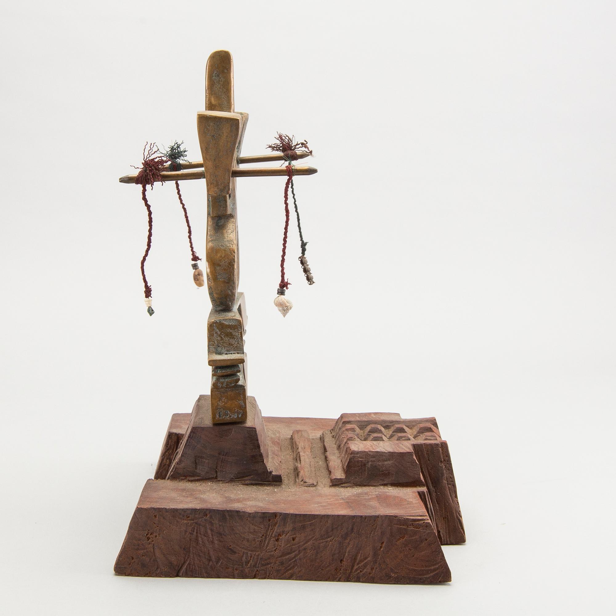 Francine Secretan, a signed and numbered sculpture of bronze and wood.