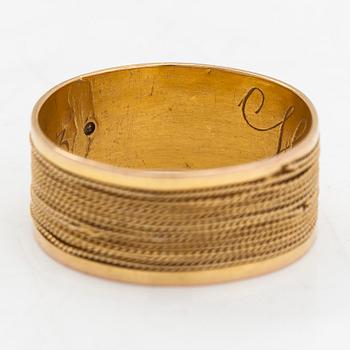 Ring, 18K guld, stämplad FS, 1809. Möjligen Friedrich Silber, Karlskrona.
