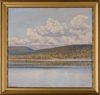 GUSTAF FJAESTAD, olja på pannå, signerad.