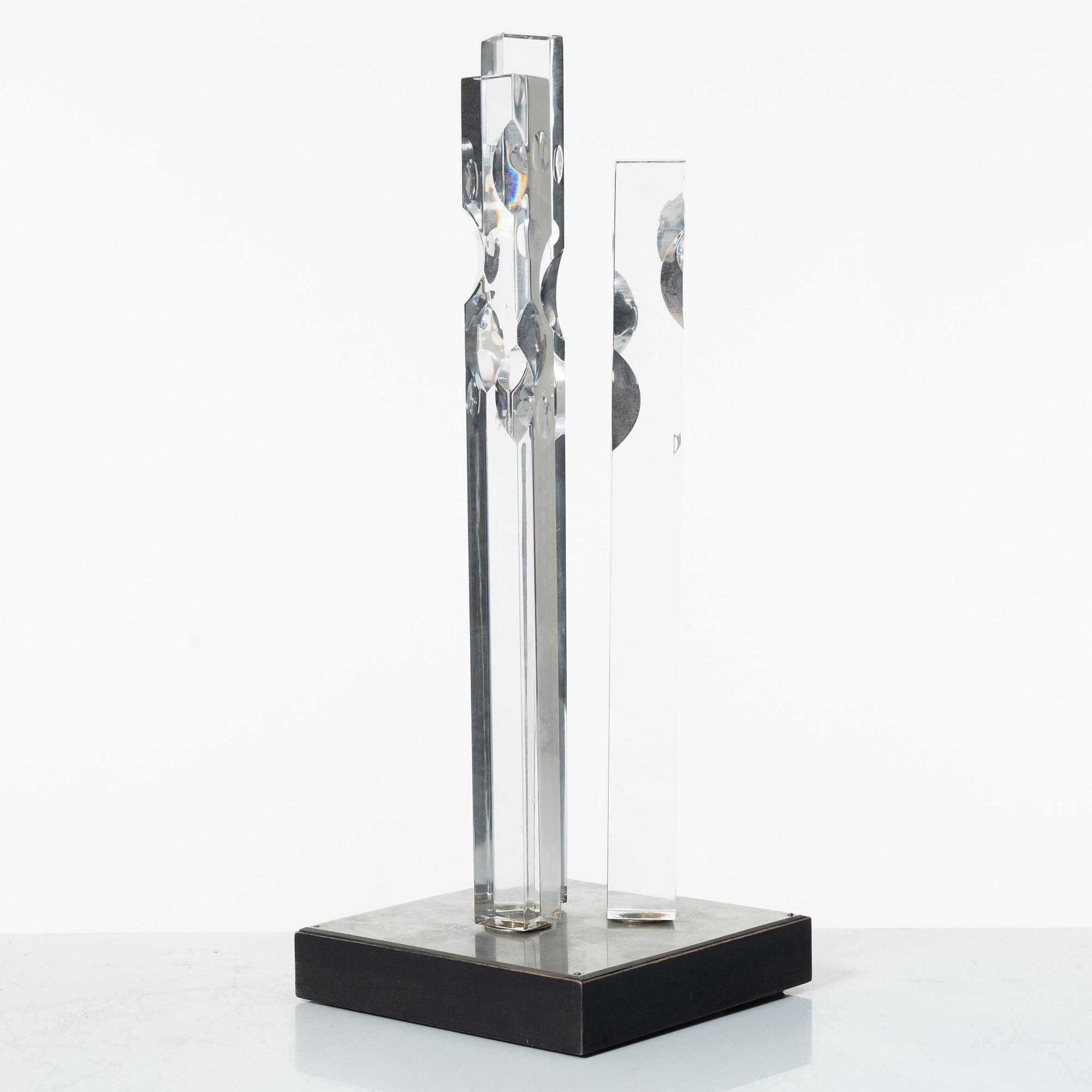 Jan Johansson, skulptur, "Metropolis I", Orrefors, 1973.