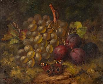 William H. Smith, Still Life with Fruits and Butterfly.