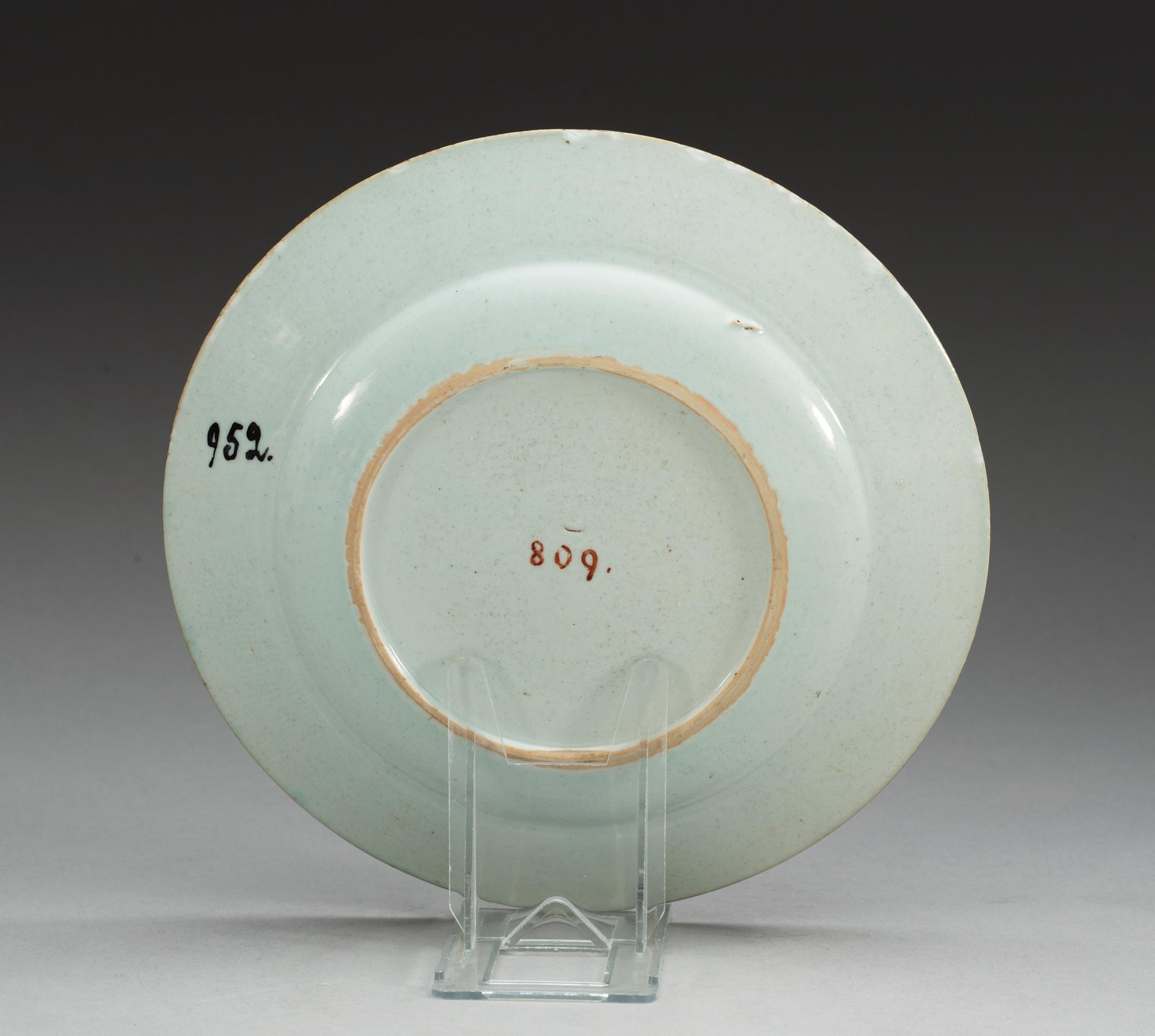 TALLRIK, kompaniporslin. Qing dynastin, Qianlong (1736-95).