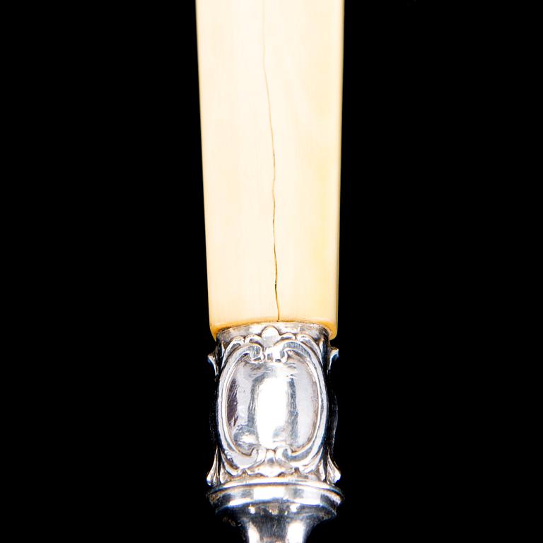 FISKBESTICK, 12+12, silver och ben, John Gilbert, Birmingham, England, 1874-1875.
