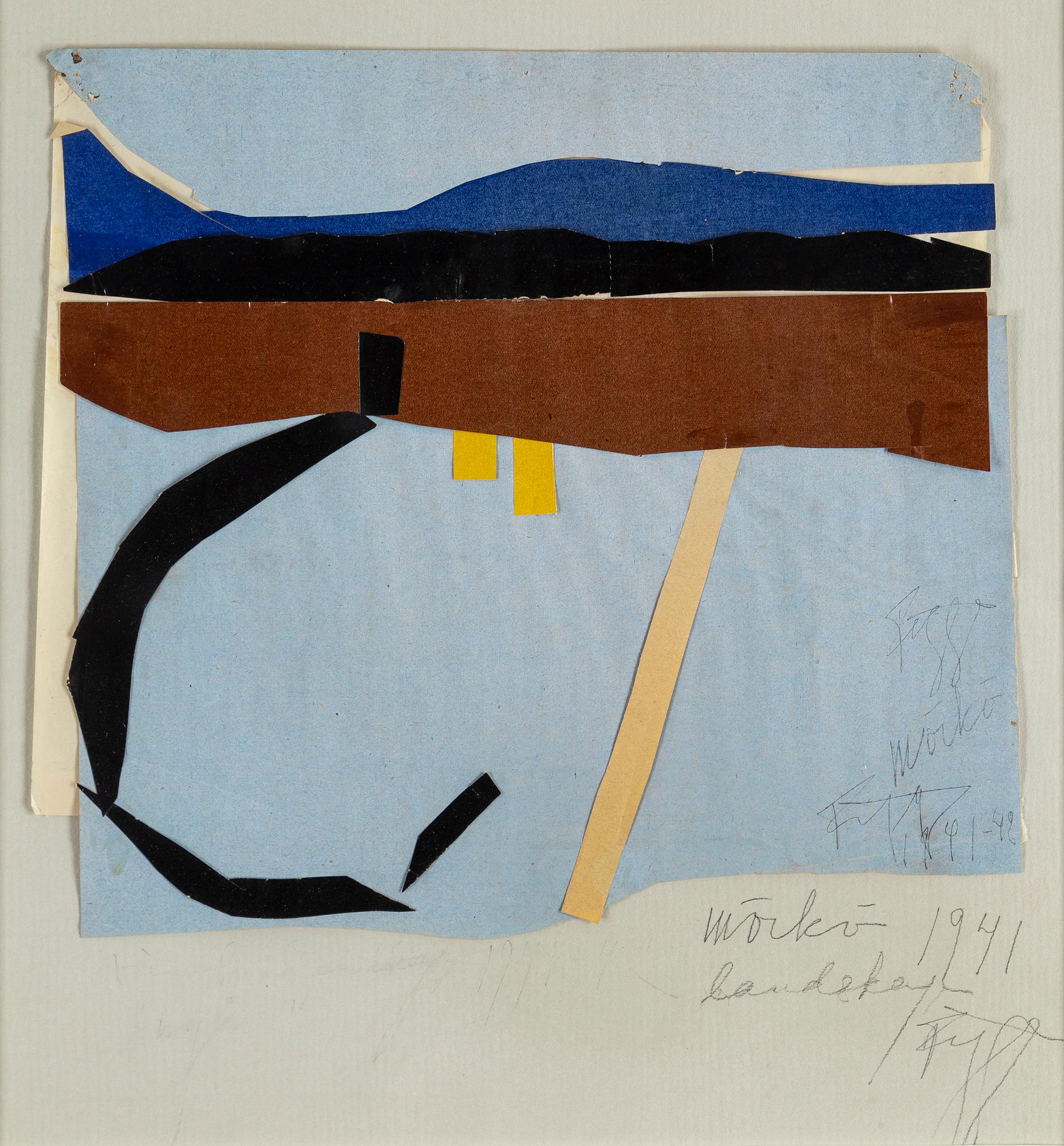 EDDIE FIGGE, collage, signed and dated Möckö 1941.