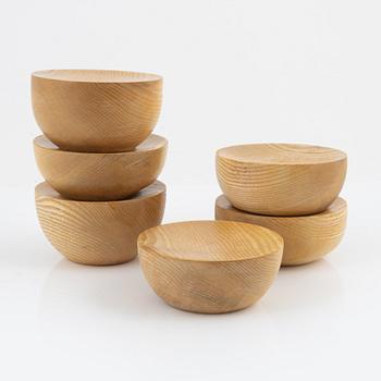 Magnus Ek, a set of six ash wood serving platters for Oaxen Krog.