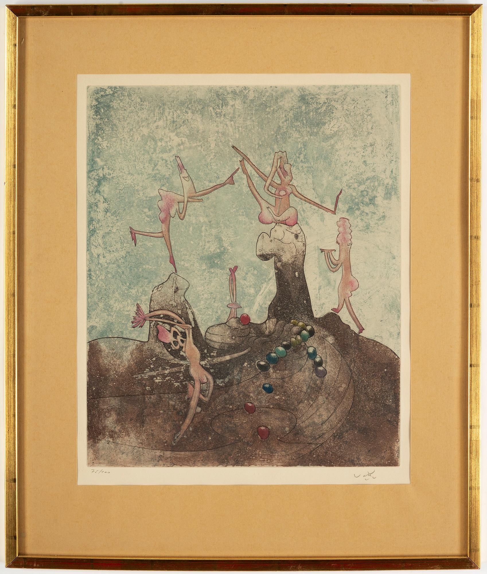 ROBERTO MATTA, etchings in colour, 3, signed 75/100.