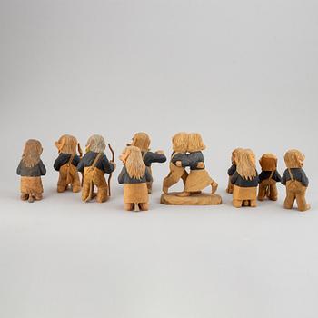 HERMAN ROSELL, sculptures, wood, 10, signed and dated 1951-1959.