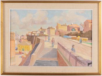 Elis Wallin, oil on canvas, signed and dated -60.